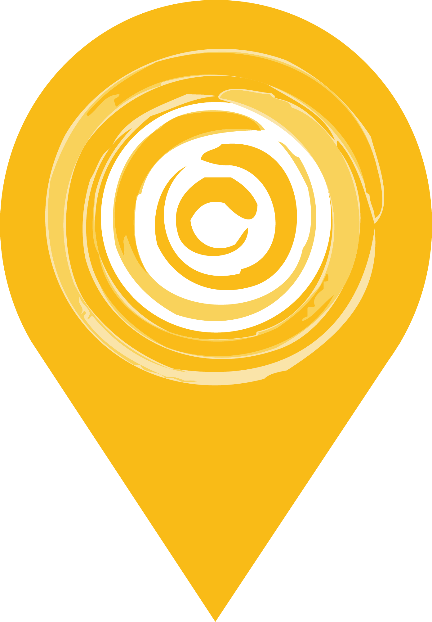 Location marker with West Haven Park Favicon, Swirly Sun Circle Logo