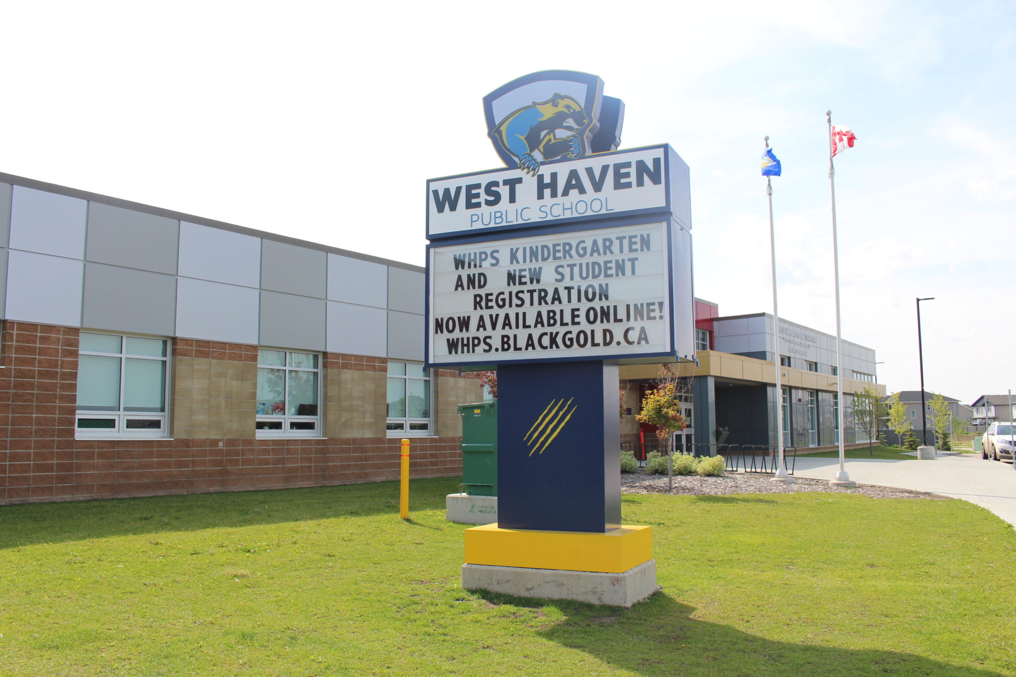 The school pylon sign at West Haven School in Leduc. Move to the City of Leduc and discover life here.